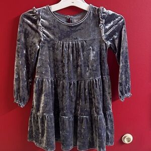 Cat & Jack Crushed Velvet Kids Dress - Dark Gray size 5T
